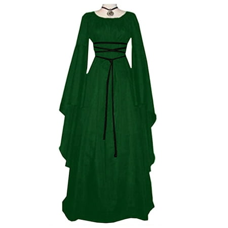 Women's Vintage Halloween Renaissance Costume Medieval Gown Fancy