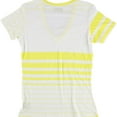 thumbnail image 2 of Gorilla Buffet Womens Two Tone Stripes Basic T-Shirt, White, Large, 2 of 2