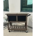 thumbnail image 2 of Permasteel 80 Qt Outdoor Bar Cart Patio Cooler – Wood Grain Design with Shelf, 2 of 5