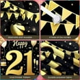 thumbnail image 4 of Gold Glitter 21st Birthday Banner Black Background Birthday Backdrop Balloon Decor Crown Celebration Background for 21st Birthday Party Adult Celebration Photo Shoot, 4 of 9