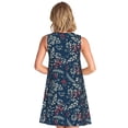 thumbnail image 2 of Bixox Merry Christmas Winter Leaves Snowflakes Print Women's Sleeveless A-Line Dress with Pockets, Casual Knee-Length Tank Dress for Summer-X-Large, 2 of 7