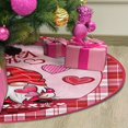 thumbnail image 4 of JOOCAR Valentine's Day Tree Skirt, Pink Plaid Gnome Couple Sweet Love Balloon 48 Inch Tree Skirt, Suitable for Christmas Tree Decoration Home Holiday Party Decoration, 4 of 5