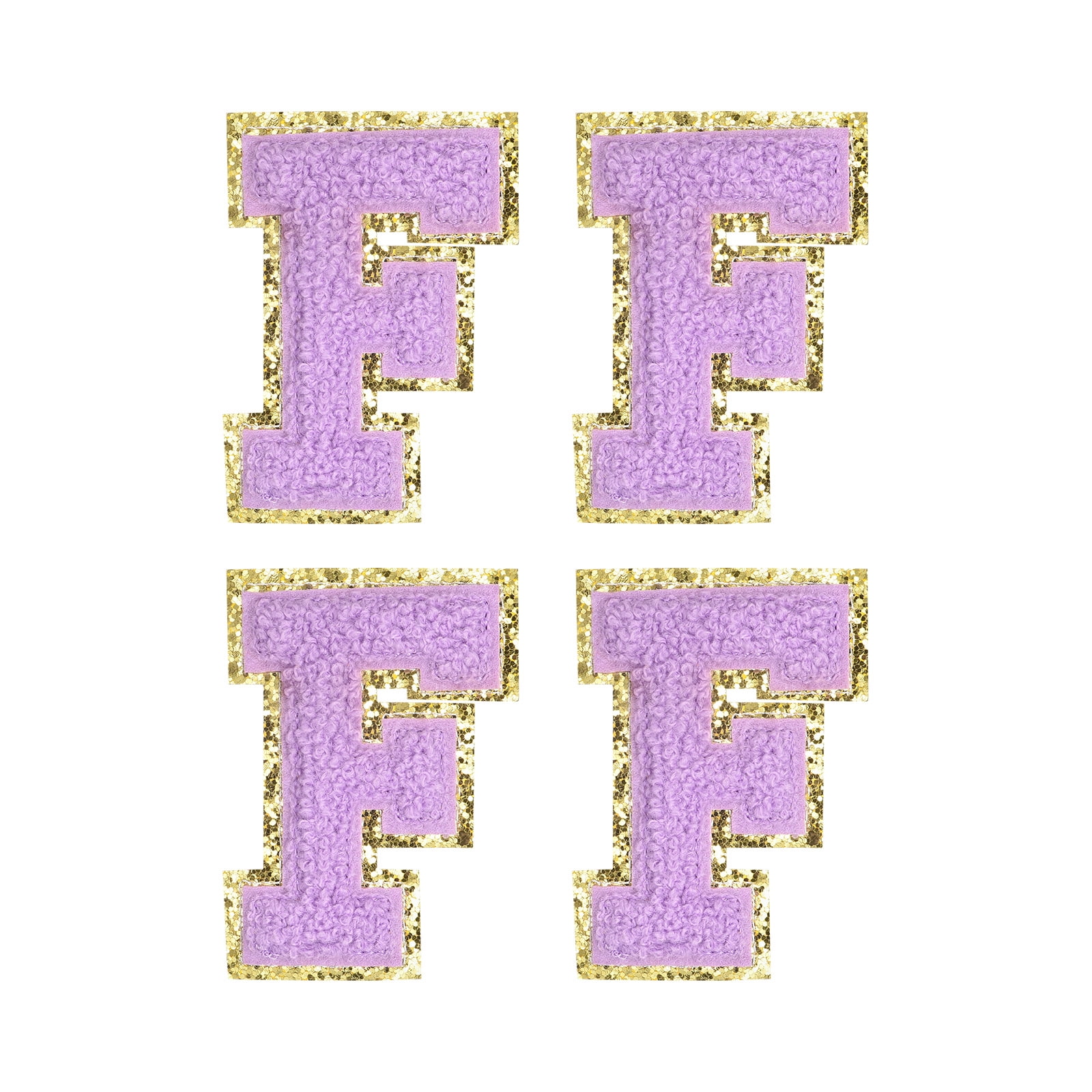 Uxcell Chenille Letter Patches Iron on Letter Patches Purple Alphabet F ...