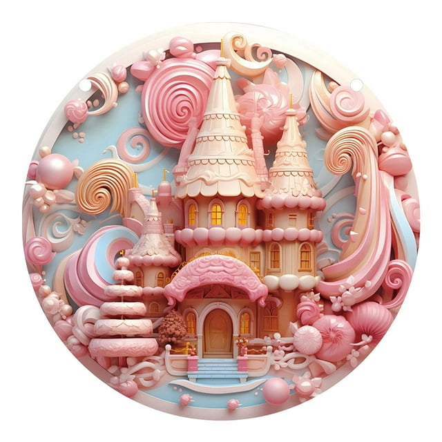 Letrero de puerta redondo con cadena para San Valentín, decoración para el hogar, estilo relieve, acrílico. Estilo A