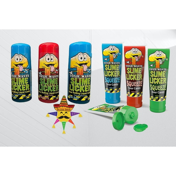 7 PACK Toxic Waste Bundle 3 Slime Licker Sour Rolling Liquid Candy 4 Slime Licker Squeeze