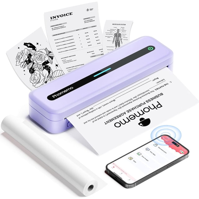 Phomemo M832 Portable Printers Wireless for Travel, Bluetooth Thermal Printer, Inkless Mobile Printer Support 8.5'' x 11'' & A4 Thermal Paper, Compatible with iPhone Android Laptop for Office Car Home