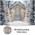 thumbnail image 4 of 10 x 8 ft Winter Christmas Night Backdrop Fairy Winter Wonderland Arch Door Snowing Forest Pine Trees Flashing Lights Xmas Photography Background Pine Trees Xmas Party Decor Banner Photo Studio Props, 4 of 5