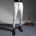 thumbnail image 3 of Pantalones blancos drapeados para hombre, tallas grandes, trajes para hombre, pantalones fluidos, ropa de primavera, fina, informal, clásica, oferta, novedad, de lujo y barata, 3 of 4