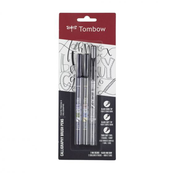 Tombow 62039 Fudenosuke Brush Pen, 3-Pack - Walmart.com
