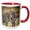 Red/White, variant on 3drose, 2 Zebras in the Wild, 11oz Two-tone Red Mug