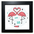 thumbnail image 1 of Flamingo par amante Mesa de pared con marco cuadrado negro, 1 of 4