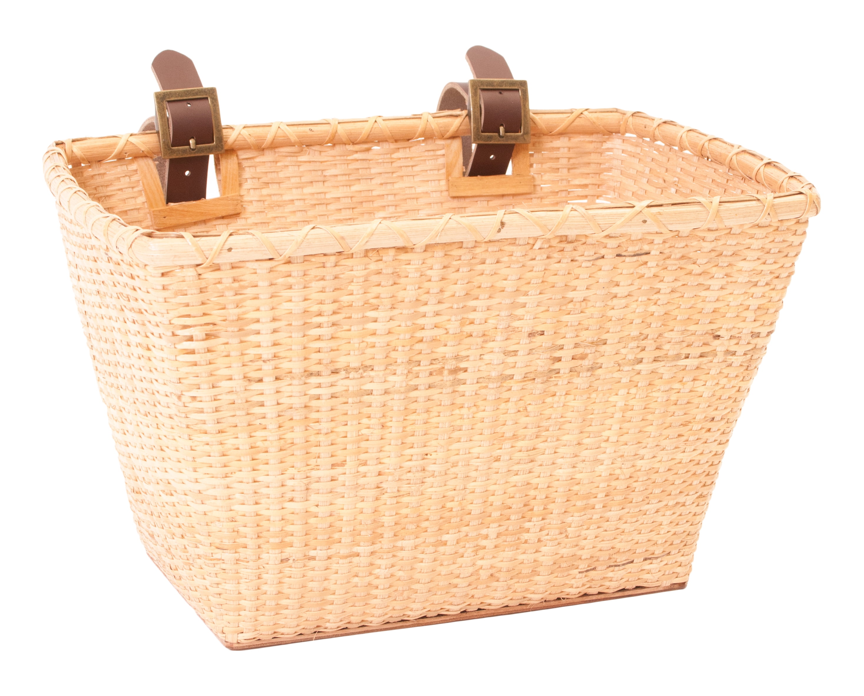 Retrospec Bicycles Cane Woven Rectangular Toto Basket with Authentic