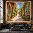 thumbnail image 6 of Sun-Drenched Cobblestone Alleyway with Terracotta Pots, Serene Vintage for Art Lovers, Mediterranean Wall Art Decor, Birthday Gift, Tapestry Wall Hanging for Bedroom and Living Room, 6 of 7