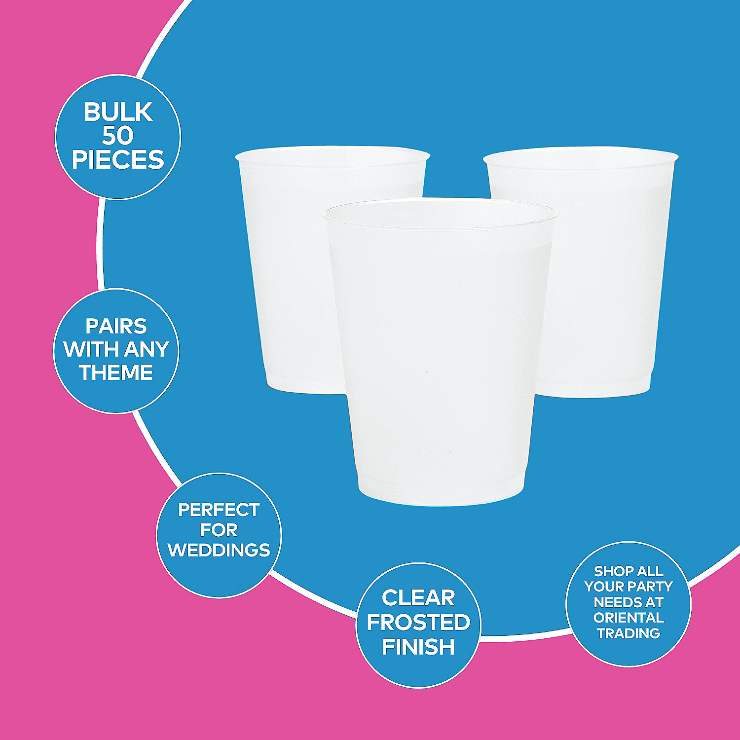 12 oz. Clear Frosted Plastic Cups - 50 Pieces - Walmart.com