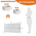 thumbnail image 4 of CRISSCROSSCHAIR Dresser, Dresser for Bedroom with 5 Fabric Drawers, Steel Frame, Wood Top, White, 4 of 7