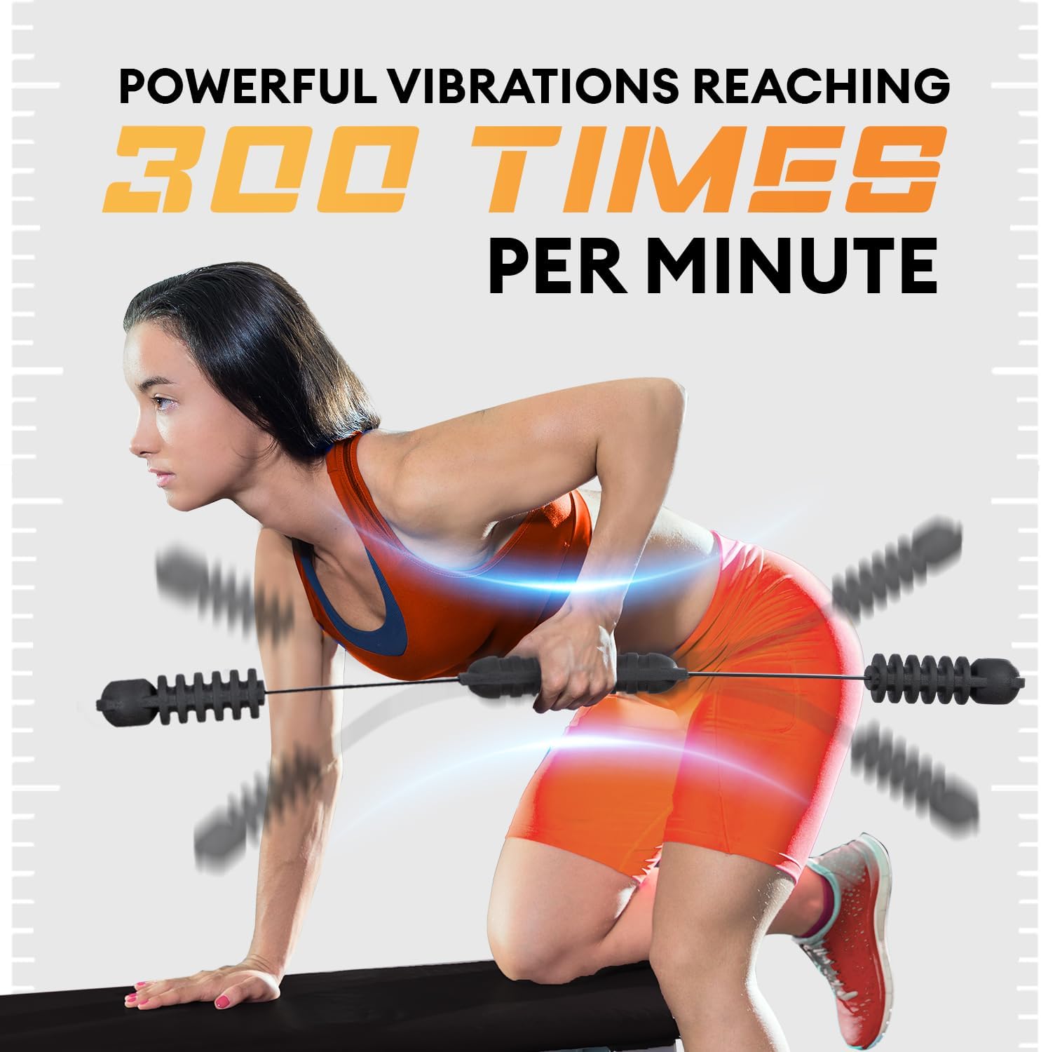 Yes4All Flex Bar, Elastic Fitness Bars with Strong Fiberglass & TPE Material, 2in1 Functional Exercise Bar, 9.5 inch Comfortable Grip, High Frequency Vibration Training, Strengthen Muscles & Burn Fat