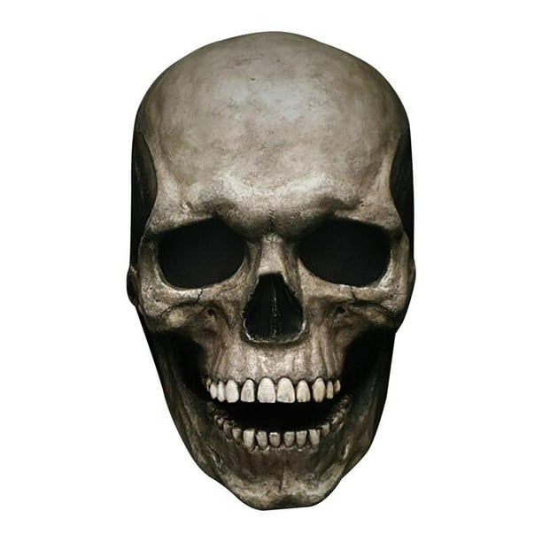 Máscara de calavera de cabeza completa para adultos, casco de terror de Anime, máscara de cabeza de esqueleto, realista, Anonymous, para Halloween, móvil Qiuyongming unisex