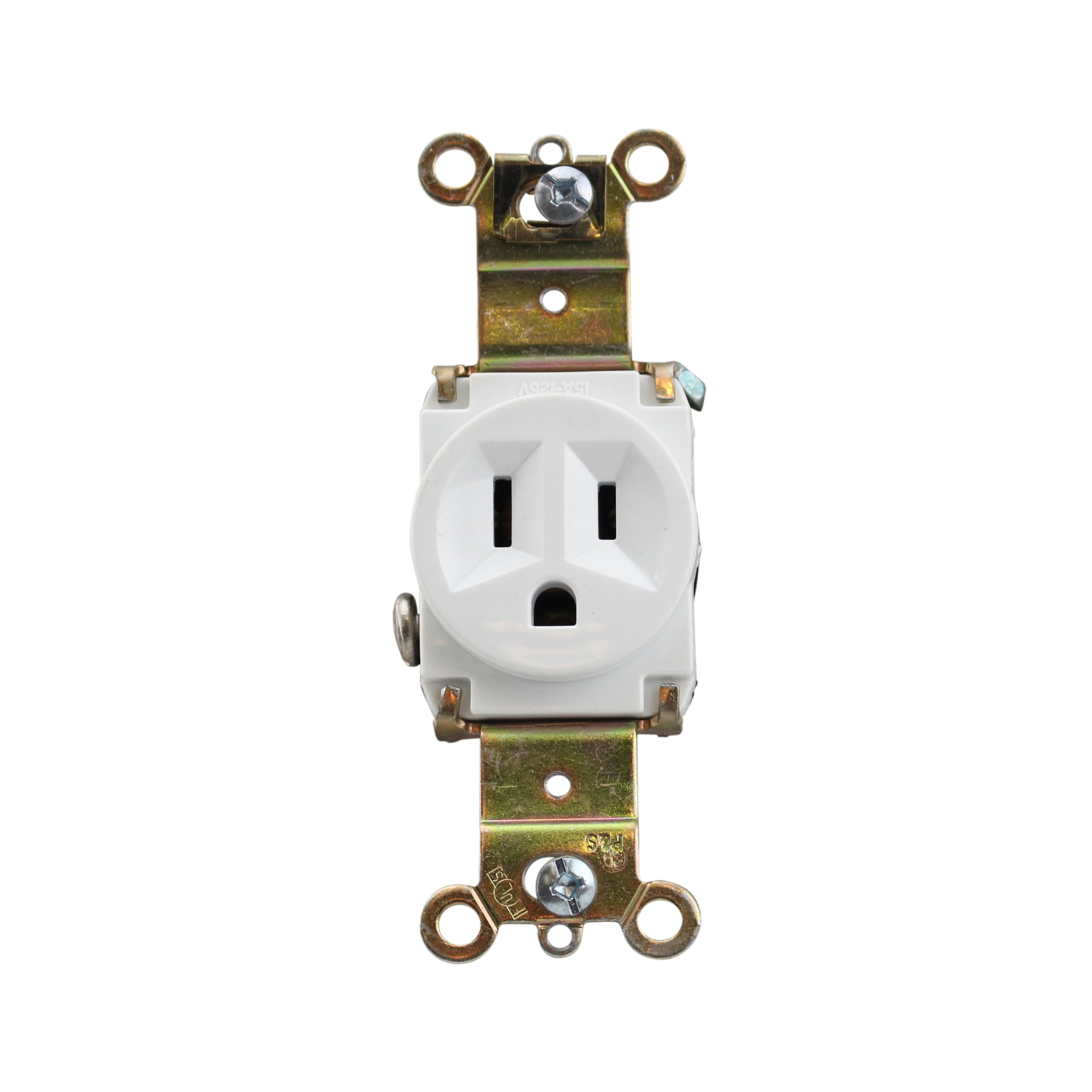 Pass Seymour 5261-W 15A 125V Heavy Duty Single Receptacle Straight ...