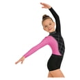 thumbnail image 5 of iiniim Girls 3 Piece Gymnastics Outfits Long Sleeve Leotard with Shorts Hairband Sparkly Ballet Dancewear Hot Pink 10, 5 of 7