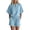 Light Blue, variant on Bovxnpu Women's 2 Piece Outfits V Neck Short Sleeve Loose Summer Top Shorts Set