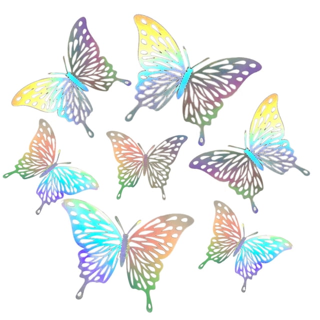 Adhesivo de pared 3D mariposa: 72 piezas metálicos adhesivos de pared decoración mural