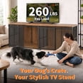 thumbnail image 4 of JOURNEWARD 84 Inch Large Double Dog Crate Furniture for 2 Dogs, 30s Tool-Free Assembly, Dual Sliding Barn Doors, 260 LBS Top, 4 of 9