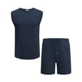 thumbnail image 5 of COOFANDY 2 Piece Outfits Men beach Sleeveless Shirt and Shorts Sets Vacation Set Summer Jogging Tracksuit, 5 of 6