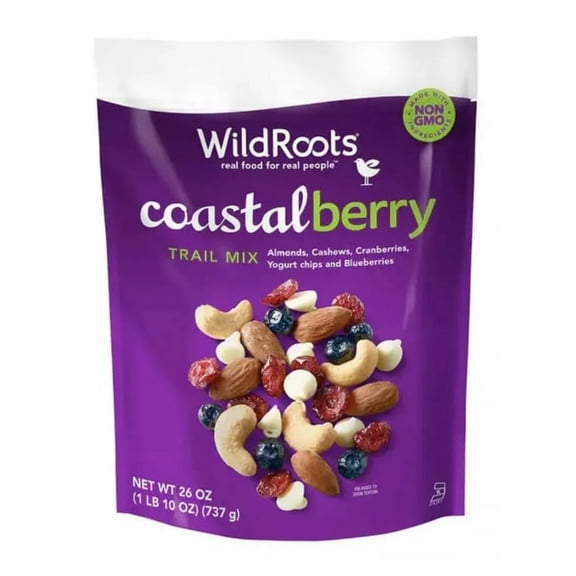 Wild Roots ~ 100% Natural Trail Mix Coastal Berry Blend ~ 26 oz ~ NON-GMO ~ Resealable Bag ~ Pack of 1