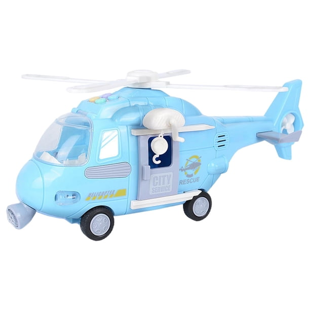 Juguete de retroceso de plástico Zulema Helicóptero Azul Claro