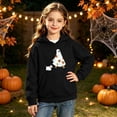 thumbnail image 6 of Yeaiivve Girls Halloween Pullover Hoodie Cute Ghost Graphic Hooded Sweatshirts Kangaroo Pocket Casual Oversized Hoodies Kids Boys Back to School Wear Black 3 Years, 6 of 9