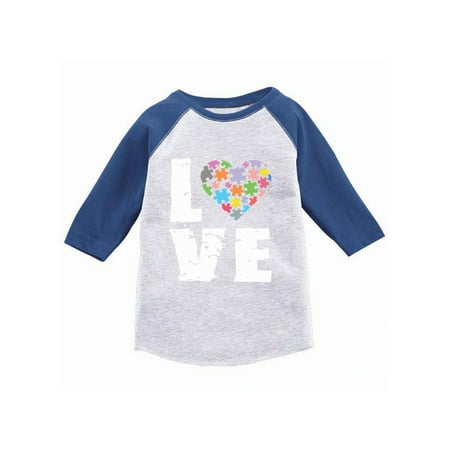 Awkward Styles Love Puzzle Raglan Shirt for Toddlers Autism Awareness Toddler Shirt Autism Love Puzzle Baseball Jersey for Kids Autism Awareness Gifts for Boys and Girls Autism Jersey