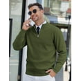 thumbnail image 3 of COOFANDY Mens Half Zip Sweaters Slim Fit Long Sleeve Texture Knitted Pullover Sweaters with Zipper, 3 of 6