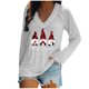 thumbnail image 2 of Puntoco Moda Mujer Casual Cuello en V Navidad Impreso Camiseta de manga larga Puntoco Puntoco-7000, 2 of 4