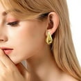 thumbnail image 6 of Hoop Earrings for Women, 18K Gold Plated Lightweight Hypoallergenic Chunky Open Hoops Jewelry for Gift, 6 of 6