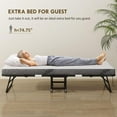 thumbnail image 6 of Demi Bonn 78.75" x 35.5" Folding Bed with 3.9" Thickness Mattress, Twin Size Steel Frame, Portable Roll-Away Bed for Adults, Strong Steel Construction, Black, 6 of 7