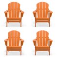 thumbnail image 2 of Folding Adirondack Lawn Chairs Set of 4 for Outdoor Patio Garden, Orange, 2 of 10