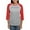 Heather/Red, variant on - Phi Sigma Pi Colored Wordmark Long Sleeve T Shirt - Womens Baseball Tee
