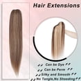 thumbnail image 4 of MY-LADY 100% Remy Real Human Hair Clip in Ponytail Extension Claw 18inch Hair Extensions Straight Hairpiece Long Straight Pony Tail Hair Hairpiece #4P27 Medium Brown & Dark Blonde, 4 of 8