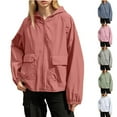 thumbnail image 6 of FAIWAD Womens Lightweight Windbreaker Waterproof Windproof Hooded Jackets with Pockets Zipper Workout Outwear, 6 of 6