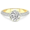 thumbnail image 3 of 4 Carat IGI Certified Round Shape Lab Grown Diamond Engagement Ring | 14K Yellow Gold |Eloa Secret Halo Diamond Ring | FG-VS1-VS2 Quality Friendly Diamonds, 3 of 4