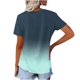 thumbnail image 3 of Fiudx Camisas de Mujer Camiseta Deportiva con Cuello En V y Manga Corta Estampada con Parte Inferior de Verano para Mujer, 3 of 5