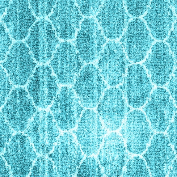 Ahgly Company Indoor Square Abstract Light Blue Contemporary Area Rugs, 6' Square