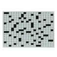 thumbnail image 1 of Word Search Puzzle Cutting Board, Classical Crossword Black and White Boxes and Numbers Illustration, Decorative Tempered Glass Cutting and Serving Board, Small Size, Black and White, by Ambesonne, 1 of 1