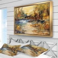 thumbnail image 4 of DESIGN ART Designart 'Stream in Forest Oil Painting' Landscape Painting Framed Canvas Print 20 in. wide x 12 in. high Black, 4 of 5