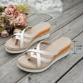 thumbnail image 5 of Espadrilles for Women Bow Slide Sandals Strappy Wedge Platform Heels Casual Summer Dressy Flip Flops White Size 8.5, 5 of 7
