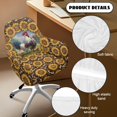 thumbnail image 5 of Whosucclay Rooster Chicken Sunflower Leopard Print Curved Back Chair Covers with Arms Stretch Dining Chair Slipcovers Stain Resistant Swivel Armchair Cover Protector for Kitchen, Party, Banquet Decor, 5 of 7