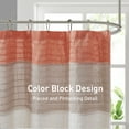 thumbnail image 2 of Madison Park Coral Faux Silk Shower Curtain, Striped Lightweight Bath Curtain Decor, Pink Curtain for Bathroom, 72"x72", 2 of 6