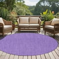 thumbnail image 5 of Purple 6ft Round Rug, Farmhouse Burlap Solid Purple Color Modern Linen Texture Non-Skid Rubber Backing Large Area Rugs - Living Room Bedroom Home Office, Indoor Floor Mat Carpets Washable Rug, 5 of 9