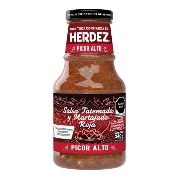 Salsa tatemada y martajada Herdez roja 240 g