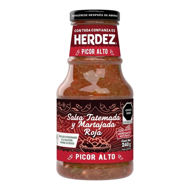 Salsa tatemada y martajada Herdez roja 240 g